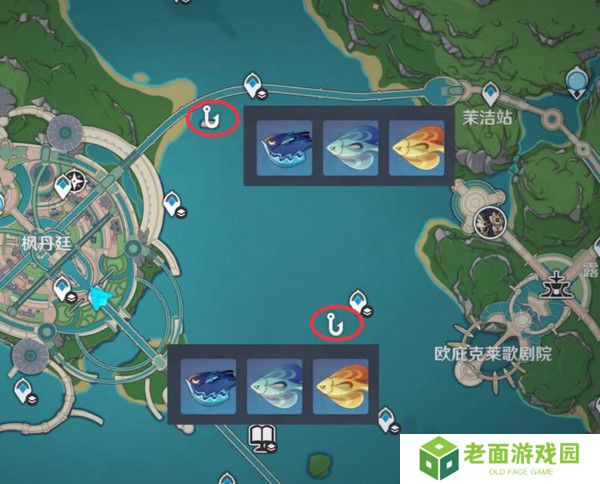 原神灰河渡手钓鱼地点分布图 灰河渡手精炼材料钓鱼点位攻略[多图]图片6