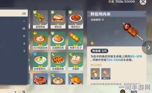 原神手游深度探索，36种以上回血类型食物全解析与实战应用指南