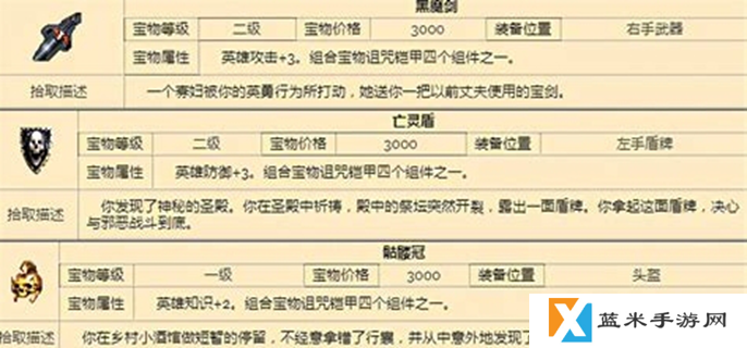 英雄无敌3宝物组合大全-宝物合成图鉴一览