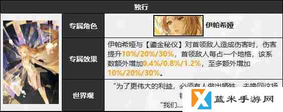 无期迷途伊帕希娅技能是什么,无期迷途伊帕希娅技能介绍