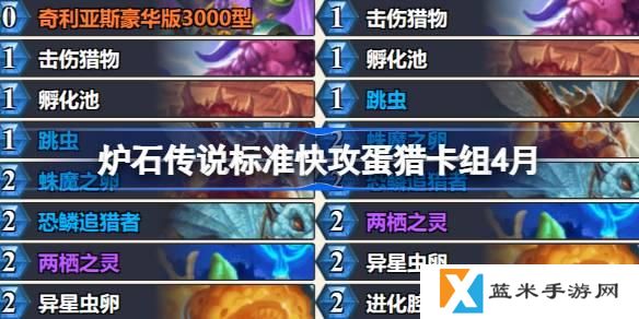 详细阅读:炉石传说标准快攻蛋猎卡组怎么搭配-标准快攻蛋猎推荐4月 炉石传说标准快攻蛋猎卡组怎么搭配-标准快攻蛋猎推荐4月