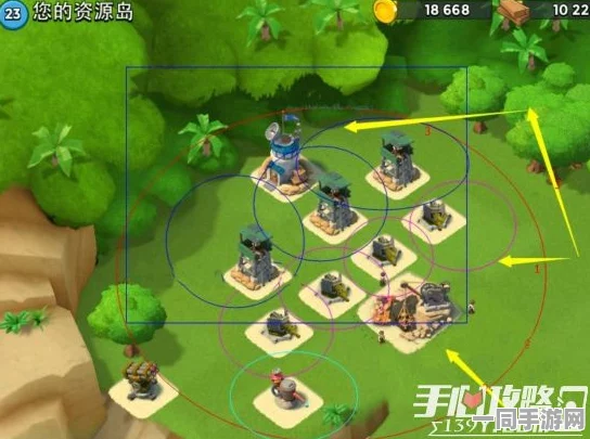 海岛奇兵23级基地防御革新，揭秘多重火力网与智能陷阱的高效布防策略