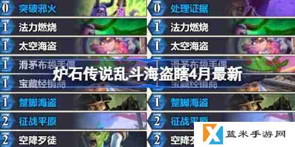 炉石传说乱斗海盗瞎卡组代码-炉石传说乱斗海盗瞎推荐4月
