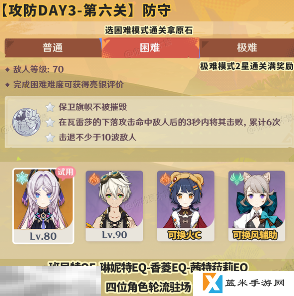 原神荣花竞捷之争第六关怎么做 荣花演武阵容推荐